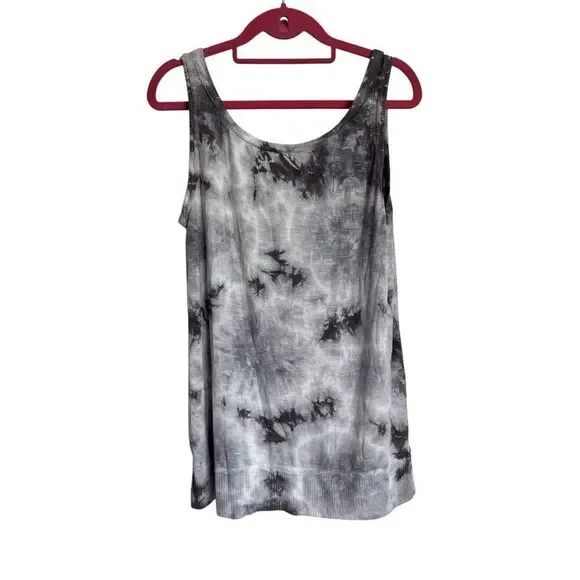 Knox Rose Tank Top Womens Small Grey Tie Dye Long Line Soft Relaxed Casual - Picture 2 of 8